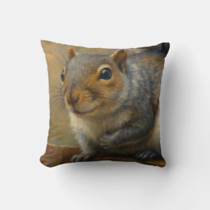 Woodland Whimsy – Realistic Squirrel Portrait Cushion