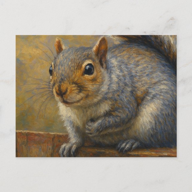 Woodland Whimsy – Realistic Squirrel Portrait Postcard (Front)