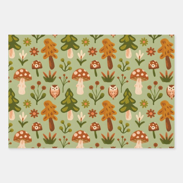 Woodland Whimsy  Wrapping Paper Sheet (Front)
