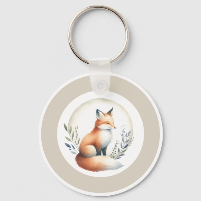 Woodland Whisper - Fox Keychain Button (Front)