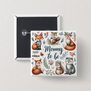 Woodland Whispers and Creatures   Mummy To Be 15 Cm Square Badge