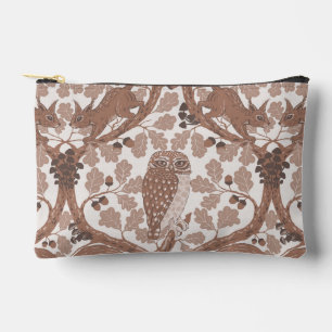 Woodland Whispers/Owls and Squirrels in the Oak/mo Accessory Pouch