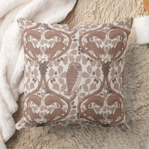Woodland Whispers/Owls and Squirrels in the Oak/mo Cushion