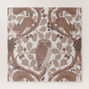 Woodland Whispers/Owls and Squirrels in the Oak/mo Jigsaw Puzzle