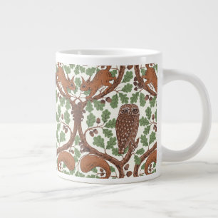 Woodland Whispers/Owls and Squirrels in the Oak/mo Large Coffee Mug