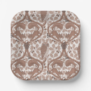 Woodland Whispers/Owls and Squirrels in the Oak/mo Paper Plate