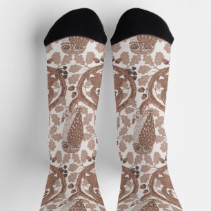 Woodland Whispers/Owls and Squirrels in the Oak/mo Socks
