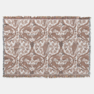 Woodland Whispers/Owls and Squirrels in the Oak/mo Throw Blanket