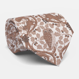 Woodland Whispers/Owls and Squirrels in the Oak/mo Tie