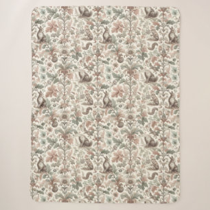 Woodland Whispers: Victorian Nature Elegance Sherpa Blanket