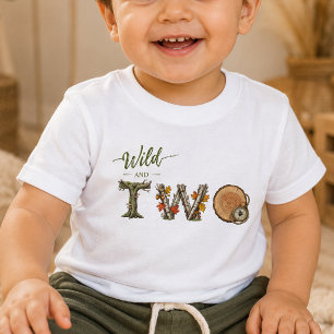 Woodland Wild and Two Baby 2nd Birthday Shirt 