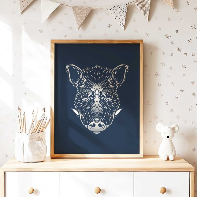 Woodland Wild Boar Nursery Wall Art Print (Woodland Wild Boar Nursery Wall Art Print by TinkPrints.)
