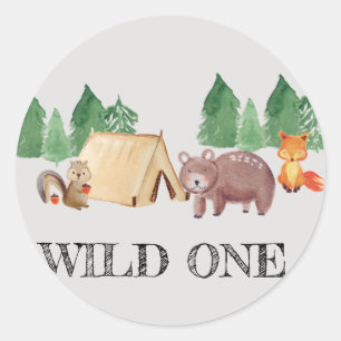 Woodland Wild ONE  Classic Round Sticker