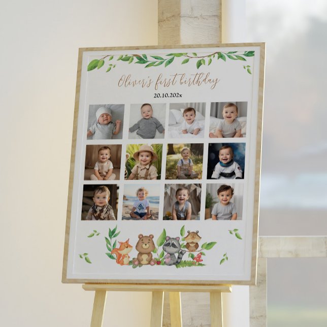 Woodland Wild One First Year Photo Milestone Sign (Creator Uploaded)