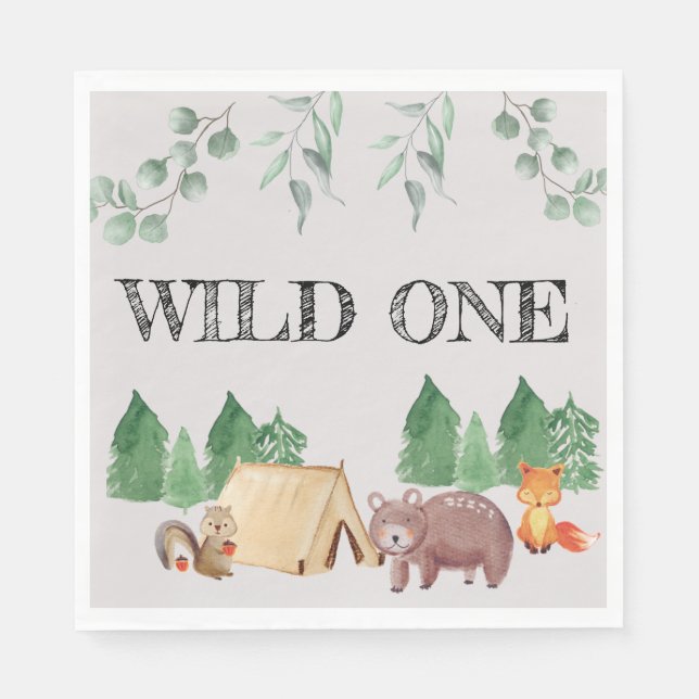 Woodland Wild ONE  Napkin (Front)