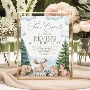Woodland Wild One Time Capsule Table Sign