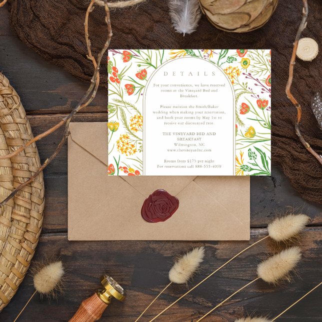Woodland Wildflower Boho Wedding Details Enclosure Card (Creator Uploaded)