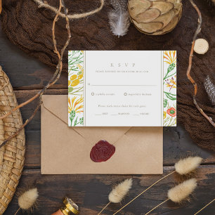Woodland Wildflower Boho Wedding  RSVP Card