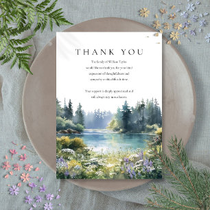 Woodland Wildflowers  Lake Bereavement Funeral Thank You Card