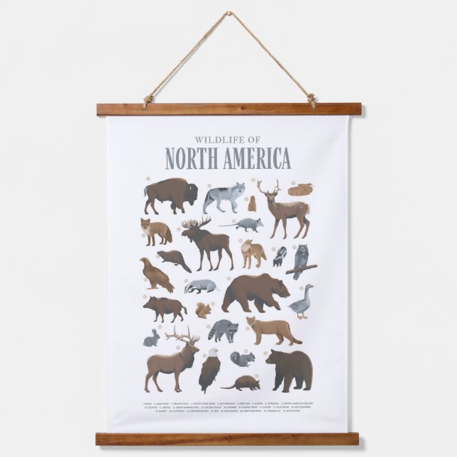 Woodland Wildlife Animals Kids Room Nursery Decor Hanging Tapestry (Front)