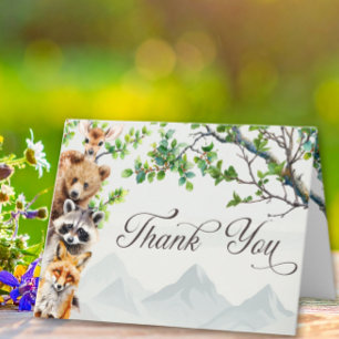 Woodland Wildlife Baby Shower Greeting  Thank You Card