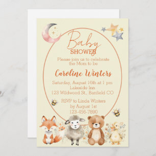 Woodland Wildlife Baby Shower   Invitation