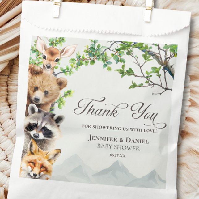 Woodland Wildlife Baby Shower Thank You Favour Bags (Creator Uploaded)