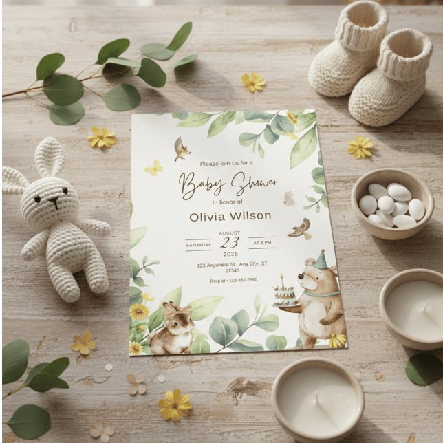Woodland  winnie the pooh baby shower invitations  (Creator Uploaded)