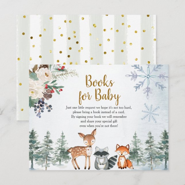 Woodland Winter Animal Forest Books for Baby Postcard (Front/Back)