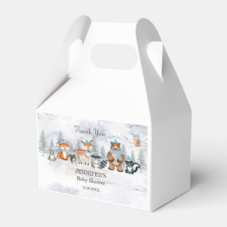 Woodland Winter Animals Baby Shower Birthday Favour Box