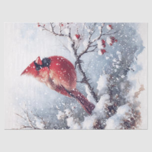 Woodland Winter Cardinal Bird Tissue Paper