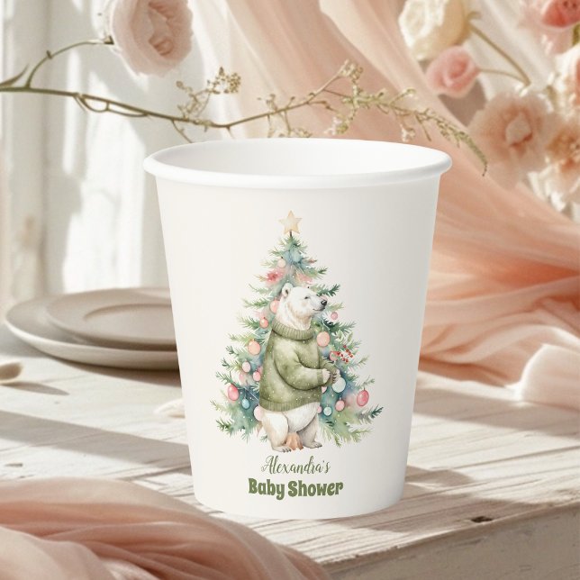 Woodland Winter Christmas Baby Shower Paper Cups (Creator Uploaded)