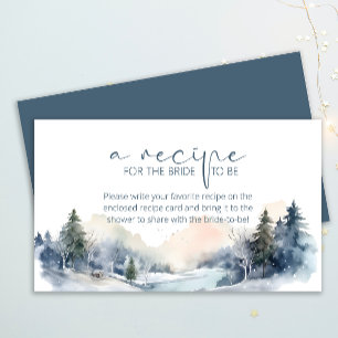 Woodland Winter Forest Recipe for the bride Enclosure Card