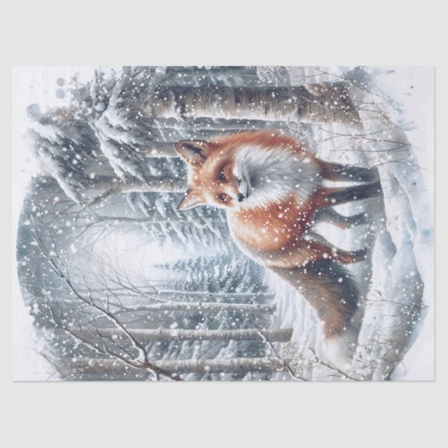 Woodland Winter Fox Tissue Paper (Front)