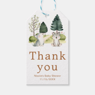 Woodland Wolf Baby Shower Gift Tags