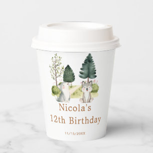 Woodland Wolf Birthday Party Paper Cups