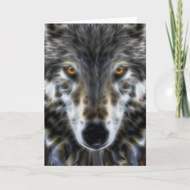 Woodland Wolf Inspirational Portrait Card (Front)