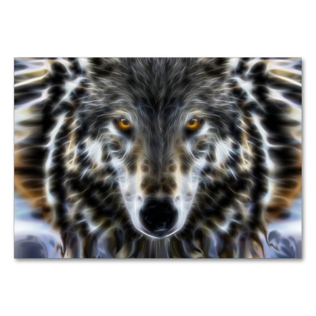 Woodland Wolf Inspirational Portrait Table Number (Front)