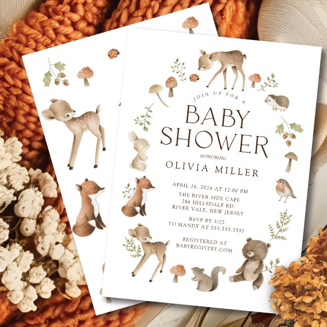 Woodland Wonder Baby Shower Invitation (Creator Uploaded)