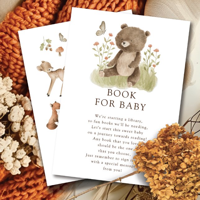 Woodland Wonder Bear Book for Baby Enclosure Card (Creator Uploaded)