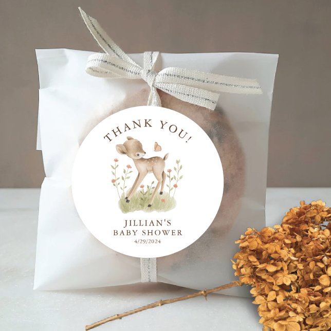 Woodland Wonder Deer Classic Round Sticker (Creator Uploaded)