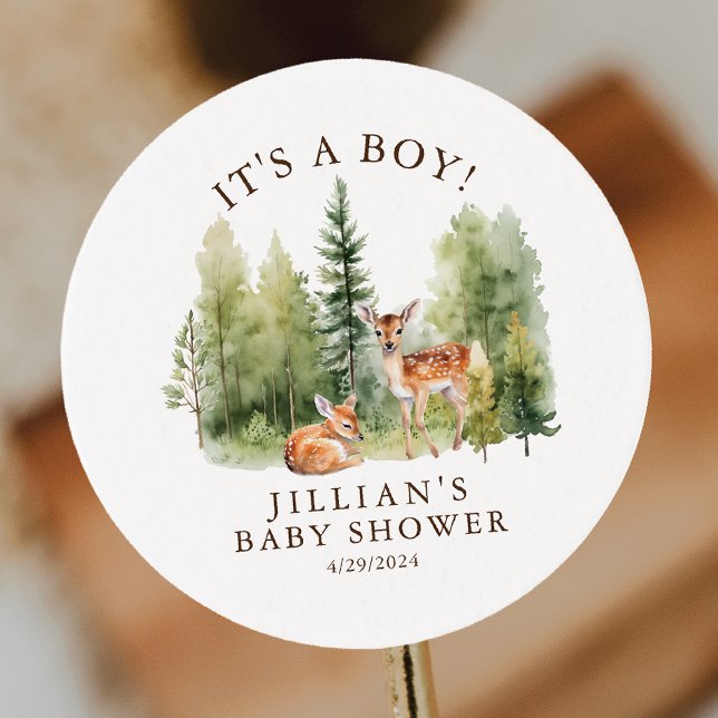 Woodland Wonder Deer  Classic Round Sticker (Creator Uploaded)