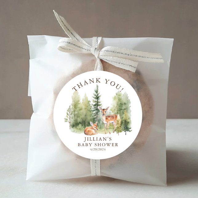 Woodland Wonder Deer Classic Round Sticker (Creator Uploaded)