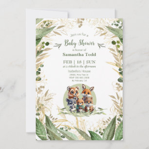 Woodland Wonders Baby Shower Invitation