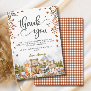 Woodland Woodland Animals Baby Shower Thank You Card