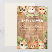 Woodland World All are invited Baby Boy Shower