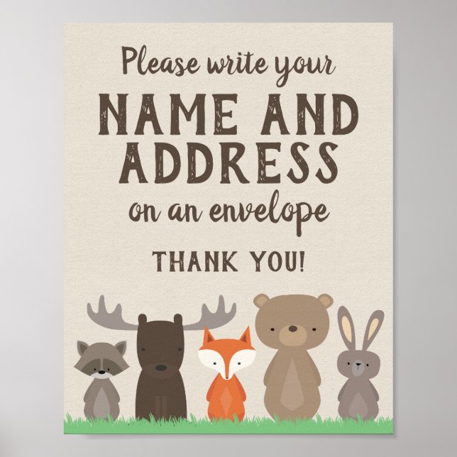 Woodland Write Your Name and Address on Envelope Poster (Front)