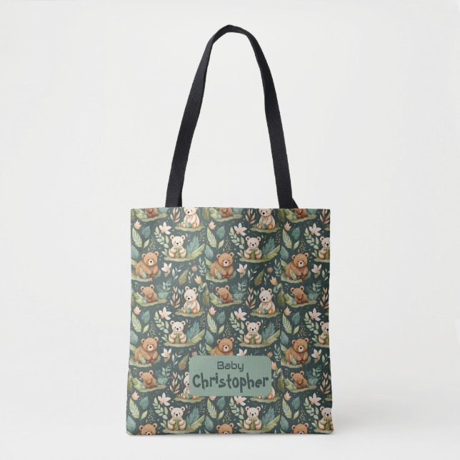 Woodlands Bear Tote Bag (Front)