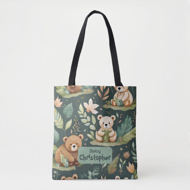 Woodlands Bear Tote Bag (Front)