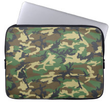 Woodlands Camouflage Outdoorsman Gift Laptop Sleev